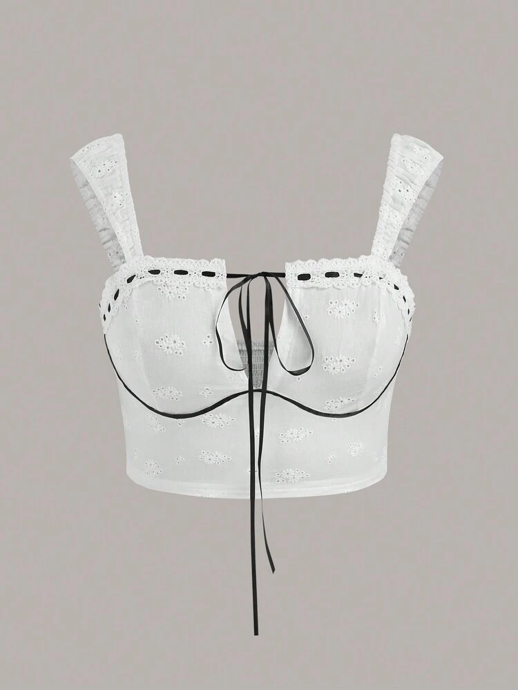 Plus Size Tie Front Chiffon Cami Top