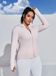 Easithlete 大码运动健身拉链连帽长袖运动衫