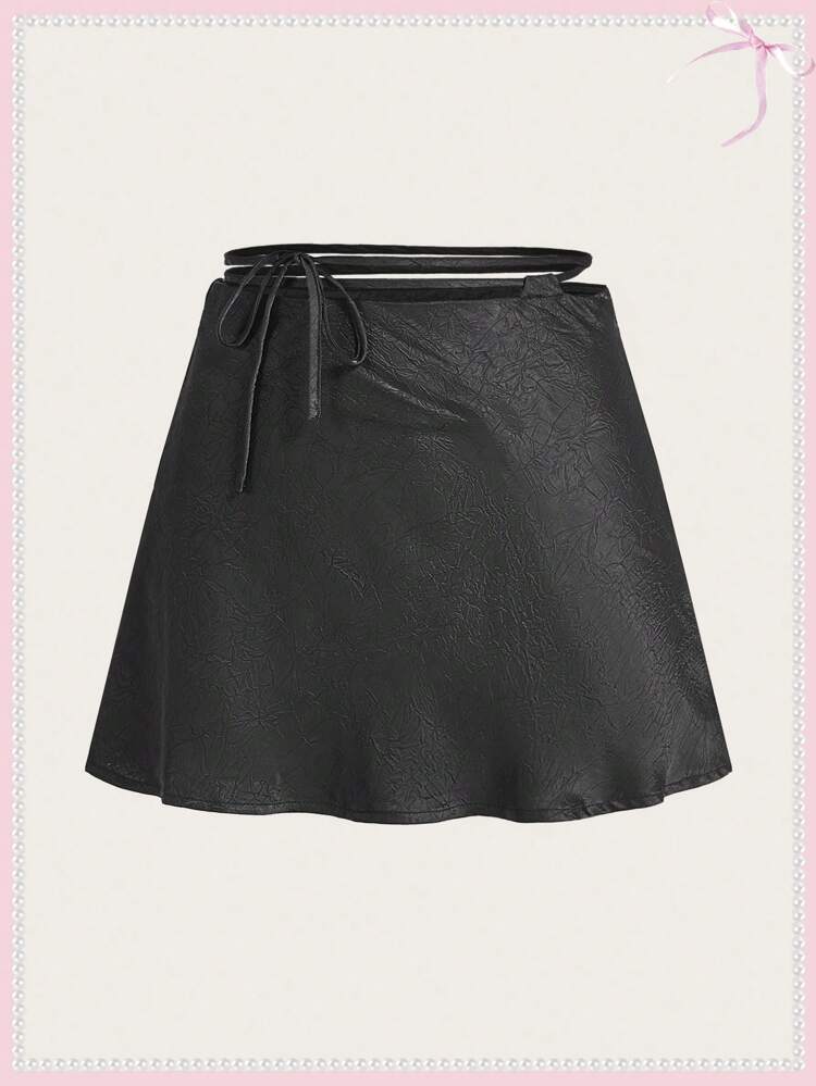 Summer Black Skirt Balletcore Lace-Up Bow Black Summer Skirt