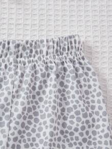 SHEIN 2 Stücke/set Infant Jungen Giraffen Bedrucktes T-shirt Mit Kurzen Ärmeln Und Shorts Für Frühling/sommer - Verschiedenfarbig - Übersicht 6