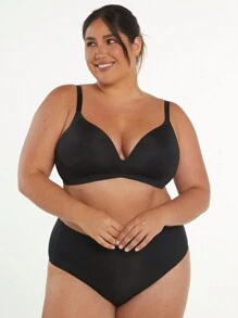LUVLETTE Plus Plain Bralet - Black - View 2