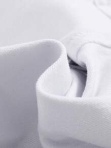 年轻男孩破洞水洗休闲白色牛仔裤，适合年轻男孩的服装 - 白色 - 查看 5