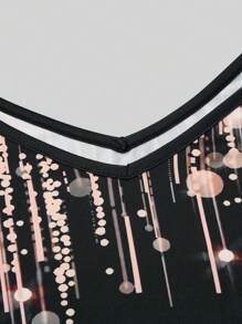 Calvaya Plus Size Iridescent Print Off-The-Shoulder Top And Skinny Pants - Multicolor - View 9