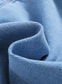 SHEIN Tween Girls' Denim Overall Dress - Light Wash - View 6