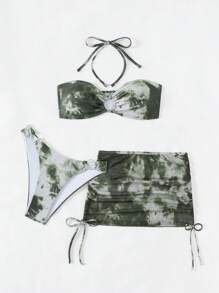 SHEIN Swim Women's Printed Vacation Set Bikini Set Summer