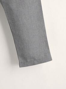 SHEIN Young Boy Zip-Front Loose Fit Pants With Elastic Waistband