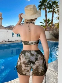 SHEIN Swim Women's Printed Vacation Set Bikini Set Summer