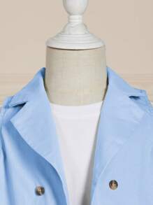 SHEIN Infant Vest Short-Sleeved Shorts Color-Block Set - Blue - View 3