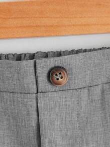 SHEIN Young Boy Zip-Front Loose Fit Pants With Elastic Waistband