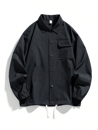 Men's Flap Pocket Button Front Jackets, Fashionable