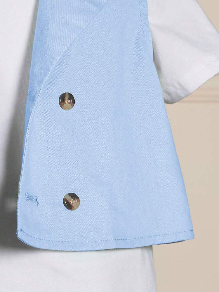 Infant Vest Short-Sleeved Shorts Color-Block Set