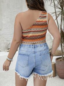 Flirla 大尺碼露肩繡花上衣 - 彩色 - 查看 4