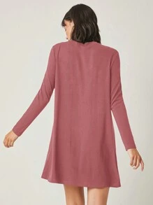 Cloudara Solid Tee Dress - Dusty Pink - View 2