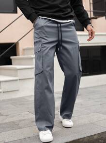 Claim Dot Men's Zippered Cargo Cargo Pants - Grey - View 7