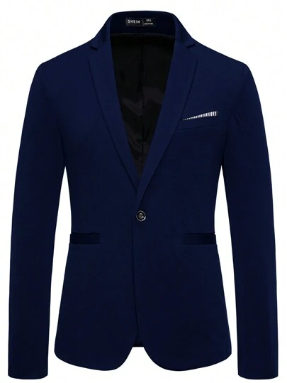 Manfinity Mode Men's Notched Lapel Long Sleeve Formal Blazer Formal