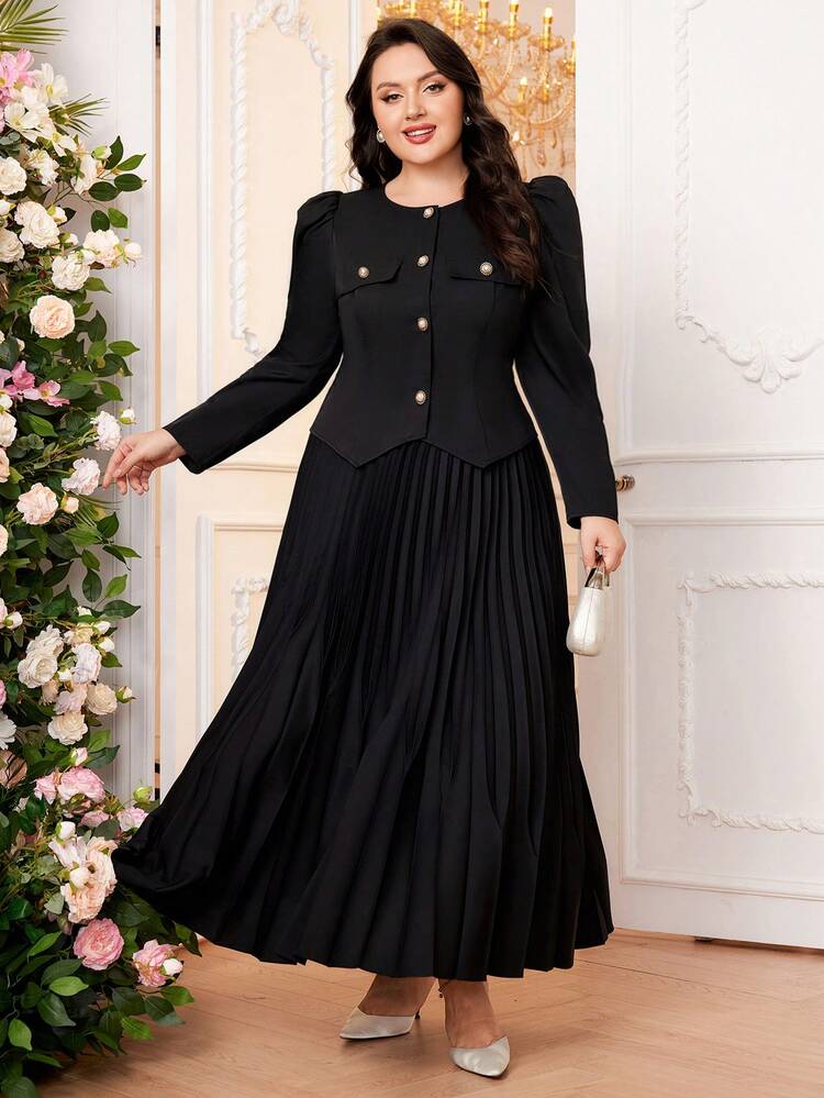 Women's Plus Size Shirt And Skirt Set 2 Piece Set