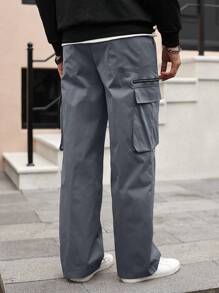 Claim Dot Men's Zippered Cargo Cargo Pants - Grey - View 2