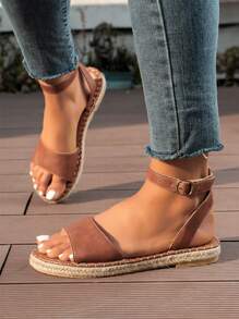 Women Straw Sandals, Bohemian Braided Rope Slides, Vacation Beach Slippers,Spring Summer Outfits - Chocolate Brown - View 7