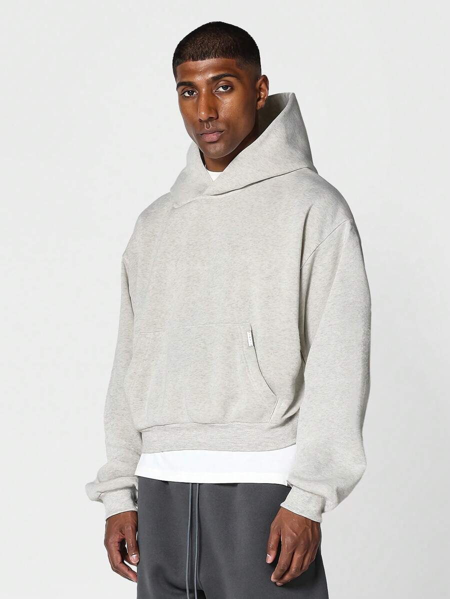 SUMWON Crop Fit Overhead Essential Hoodie - Apricot - View 1