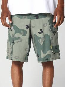SUMWON Camouflage Printed Cargo Short - Army Green - View 2