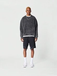 SUMWON Đau khổ Denim ngắn - màu đen - Xem 3