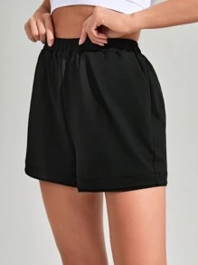 SHEIN Yoga Basic Pantaloncini Sportivi Larghi Di Colore Solido