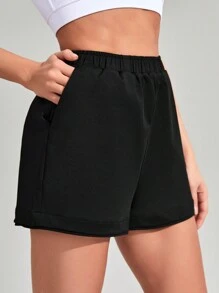SHEIN Yoga Basic Pantaloncini Sportivi Larghi Di Colore Solido