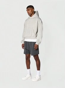 SUMWON Crop Fit Overhead Essential Hoodie - Apricot - View 3