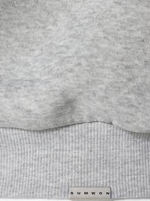 SUMWON Crew Neck Colour Blocked Sweatshirt With Back Brooklyn Embroidery - Grey - View 6