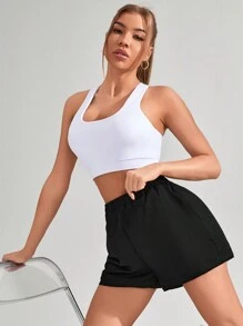 SHEIN Yoga Basic Pantaloncini Sportivi Larghi Di Colore Solido
