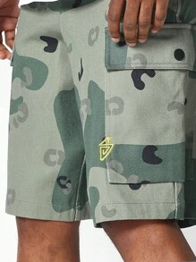 SUMWON Camouflage Printed Cargo Short - Army Green - View 7