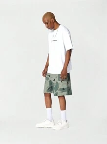 SUMWON Camouflage Printed Cargo Short - Army Green - View 3