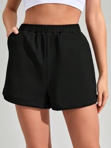 SHEIN Yoga Basic Pantaloncini Sportivi Larghi Di Colore Solido
