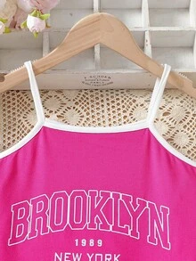 Teen Girl 3pcs Round Neck High Low Hem Short Sleeve Top, Spaghetti Strap Jumpsuit And Pants Set - Pink - View 3