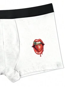 5pcs/Set Men's Strawberry Print Boxer Shorts - Multicolor - View 3