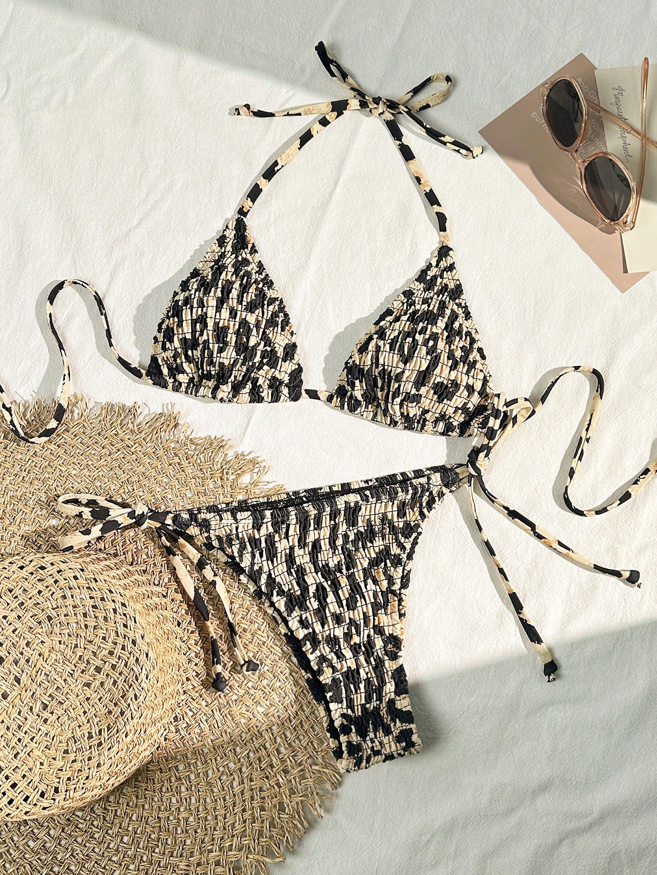 Printed Halter Swimsuit Set