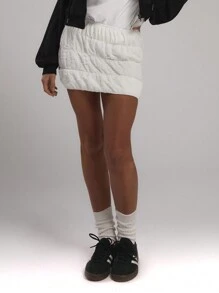 MUSERA 褶皱细节迷你裙夏季派对 - 白色 - 查看 2