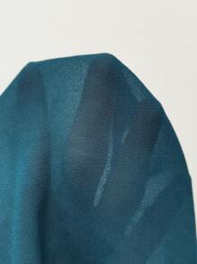 EMERY ROSE Round-Neck Bohemian Style Printed Semi-Sheer Chiffon Fabric 2 In 1 Dress - Teal Blue - View 7