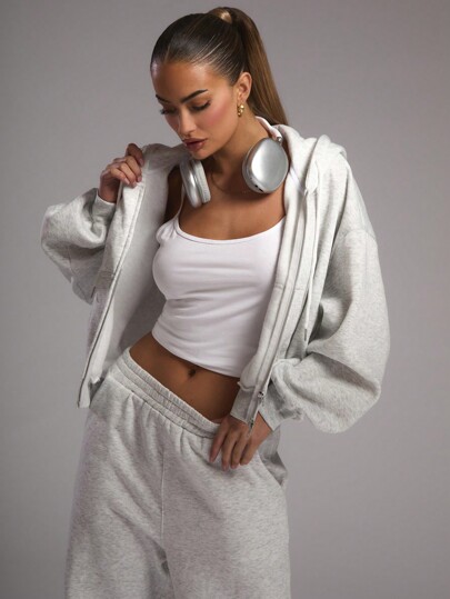 MUSERA Sudadera con capucha con cremallera doble de manga larga, vuelta al colegio, otoño e invierno