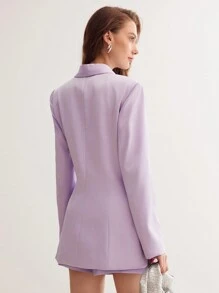 MOTF PREMIUM SOLID SHAWL COLLAR RUCHED BLAZER