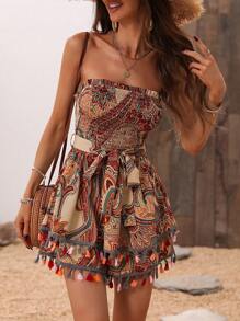 Breezaya Paisley In Quây Romper Với Tua viền - Nhiều màu - Xem 5