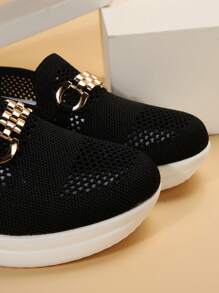 Women's Black Lightweight Breathable Casual Shoes