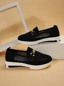Women's Black Lightweight Breathable Casual Shoes