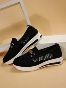 Women's Black Lightweight Breathable Casual Shoes