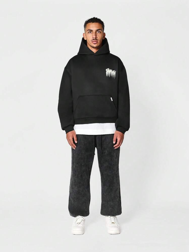 SUMWON Streetwear Graffiti Print Premium Pullover Hoodie Oversized