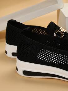 Women's Black Lightweight Breathable Casual Shoes