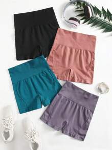 Easithlete 4 chiếc liền mạch giảm thiểu độ nảy thấm hút mồ hôi Quần short thể thao thoáng khí Quần short thun Quần short co giãn - Nhiều màu - Xem 2