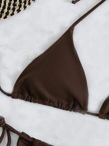 SHEIN Swim Costum de baie Summer Beach Triunghi Sutien și Bikini Thong
