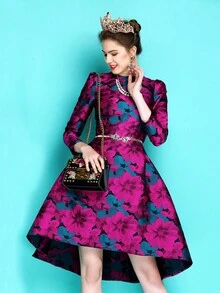 Váy dạ hội hoa jacquard thanh lịch dành cho nữ (Không bao gồm thắt lưng và vòng cổ) - Nhiều màu - Xem 5