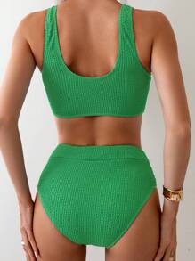 SHEIN Swim Women's Solid Color Two-Piece Bikini Set Summer Beach